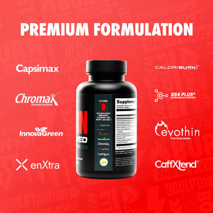 Sculpt Nation by V Shred Burn Thermogenic Fat Burner for Men & Women - 60 Natural Veggie Pills