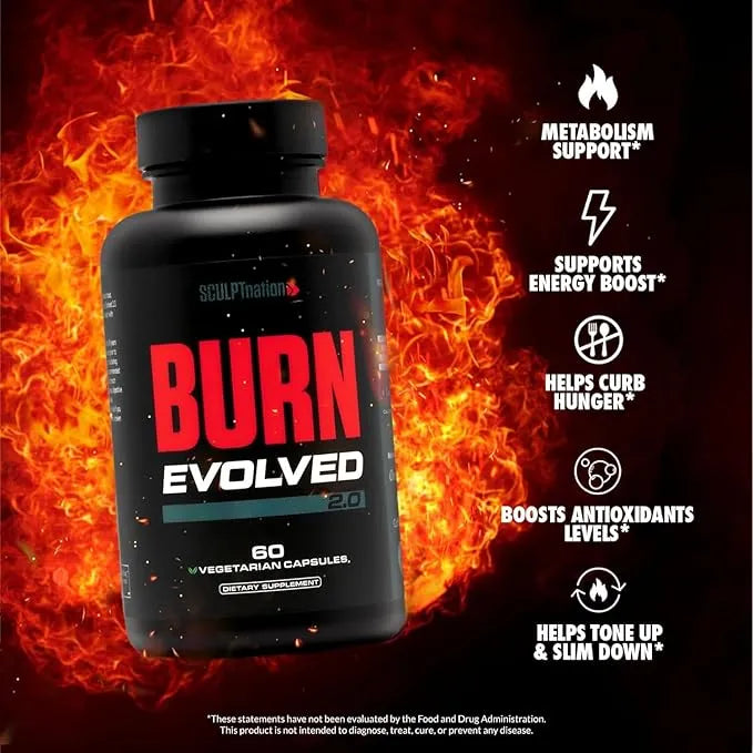 Sculpt Nation by V Shred Burn Thermogenic Fat Burner for Men & Women - 60 Natural Veggie Pills